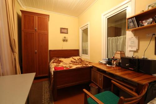 斯捷潘纳万Ruzanna's Bed & Breakfast的一间卧室配有书桌和一张带梳妆台的床