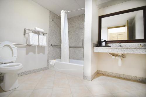 桑达斯基贝斯特韦斯特桑达斯基套房酒店的带浴缸、卫生间和盥洗盆的浴室