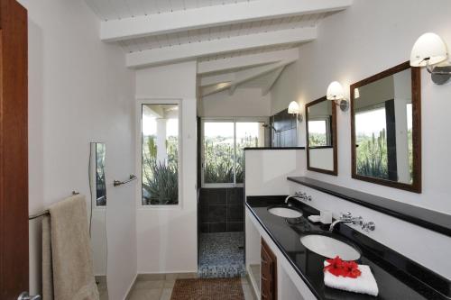 泰尔斯贝斯Dream Villa Terres Basses 543的浴室设有2个水槽和镜子