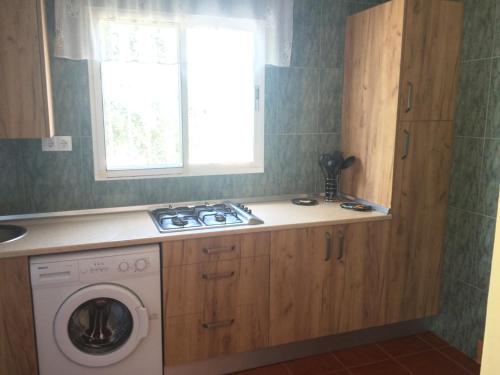 阿达莱斯Rural El Puerto Mayordomo的厨房配有洗衣机和窗户。