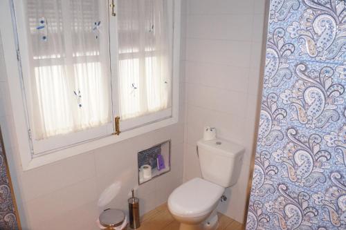 阿尔玛格鲁Apartamento Salvador 37的一间带白色卫生间的浴室和窗户。