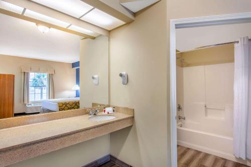 杰克逊维尔杰克逊维尔贝蒙特套房酒店的一间带水槽和镜子的浴室