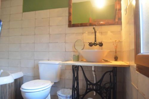 纳瓦雷东达德格雷多斯Hostal Refugio De Gredos的一间带水槽和卫生间的浴室