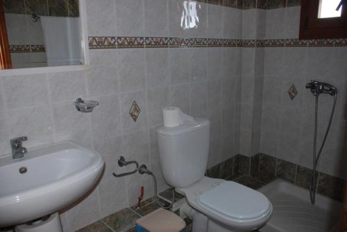 萨摩斯博尼斯酒店的浴室配有白色卫生间和盥洗盆。