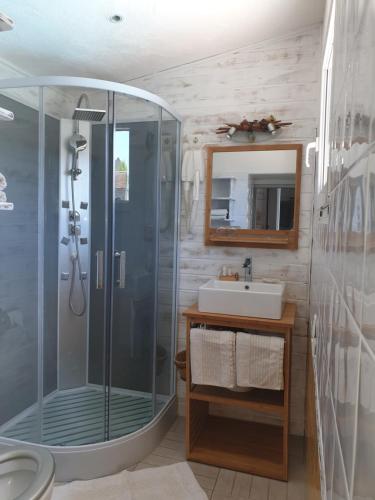 博尔戈德拉马拉纳别墅的带淋浴和盥洗盆的浴室