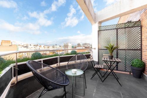 马德里出租公寓的阳台或露台
