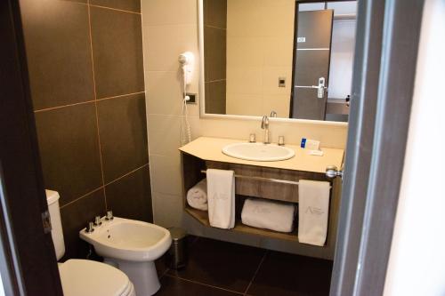 圣罗莎尤利特圣罗莎酒店的一间带水槽、卫生间和镜子的浴室