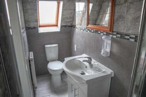 伦敦261酒店的一间带卫生间和水槽的小浴室