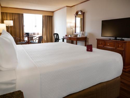 蒙特雷蒙特雷皇冠假日酒店 的酒店客房设有一张大床和一台电视。