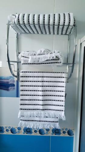 丹吉尔TANJITAN HOSPITALITE的冰箱内架子上的毛巾堆