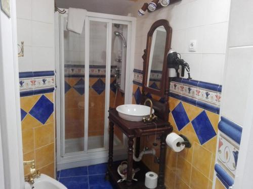 PadiernosCasa rural El Rincón的一间带水槽和淋浴的浴室