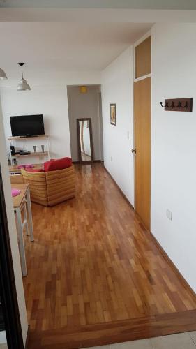 洛马斯-德萨莫拉Departamento Céntrico En Lomas de Zamora的带沙发和木地板的客厅