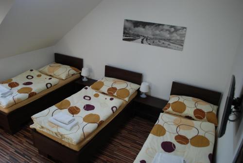 穆捷尼采黛蒂尼旅馆的小型客房配有两张床,