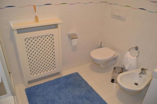 布鲁尼科Apartment Lukas Huber的一间带卫生间和水槽的小浴室