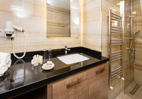 伊斯坦布尔Princess Residence的一间带水槽和淋浴的浴室