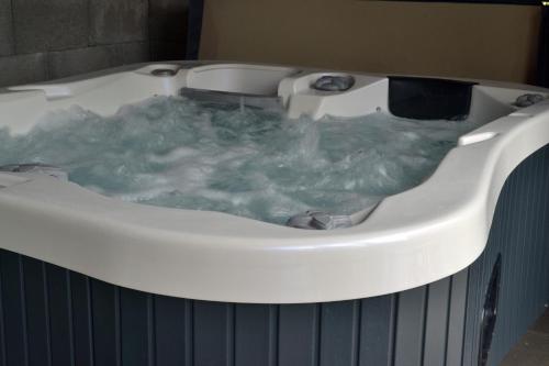 班斯卡 - 什佳夫尼察特瑞班索姆旅馆的浴室设有装满绿水的浴缸