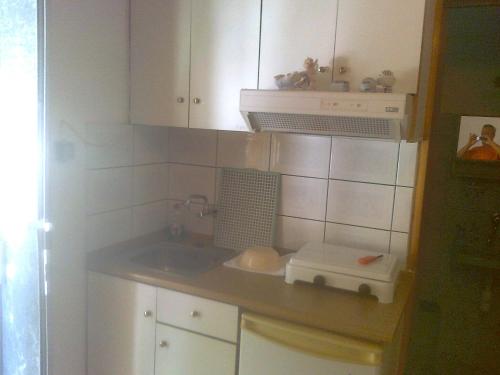 基尼拉曼特索司公寓的一间带水槽和烤面包机的小厨房
