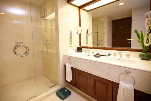 乔治市長榮桂冠酒店（槟城)的一间带水槽和淋浴的浴室