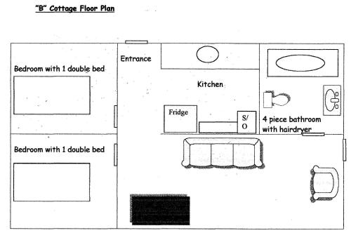 Dwight洛劲查安假日公园的配有一张双人床的浴室的平面图