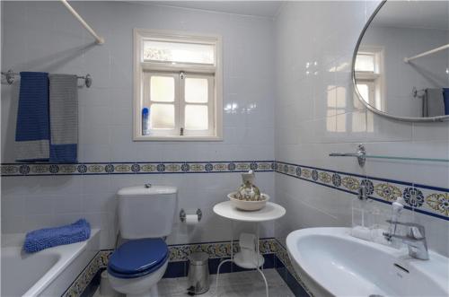 LoderoLA FAYA的一间带卫生间、水槽和镜子的浴室