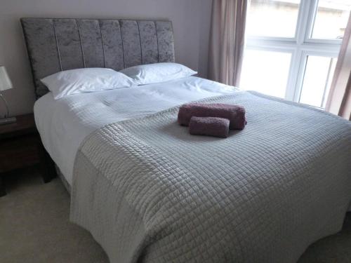 凯格沃思Shepherds Rest的一张带枕头的大白色床