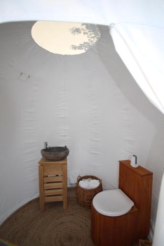 拉加尔德阿代马Les Esplanes的一间带水槽和卫生间的浴室