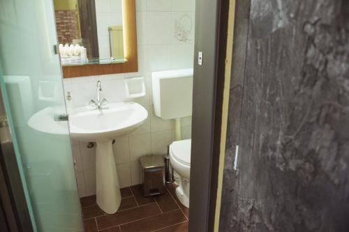卡拉内拉卢娜公寓式酒店的一间带水槽和卫生间的浴室
