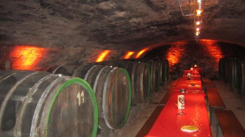 Osann-Monzel玛丽埃塔旅馆的隧道里的一排酒桶