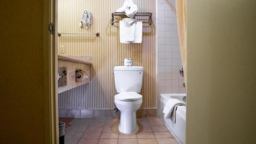 安纳海姆Motel 6 - Anaheim Hills, CA的一间带卫生间和浴缸的浴室
