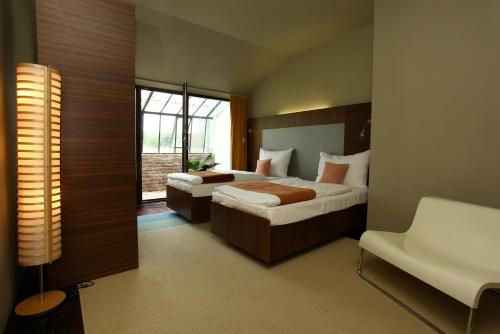 克特拉城堡酒店客房内的一张或多张床位