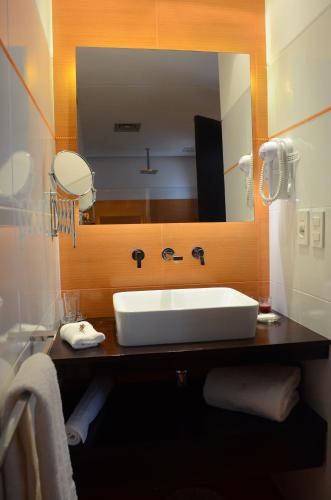 新帕尔米拉波萨达埃尔纳奇柔尔酒店的浴室设有白色水槽和镜子