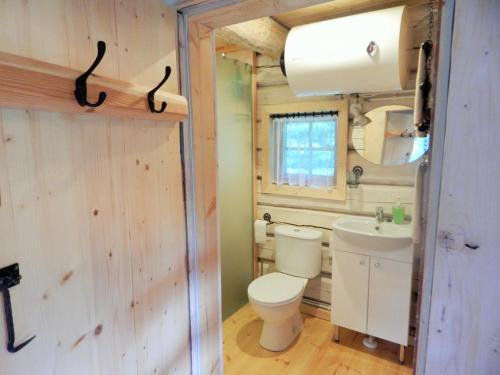 TepelväljaHaaviku Nature Cottage的一间带卫生间和水槽的浴室