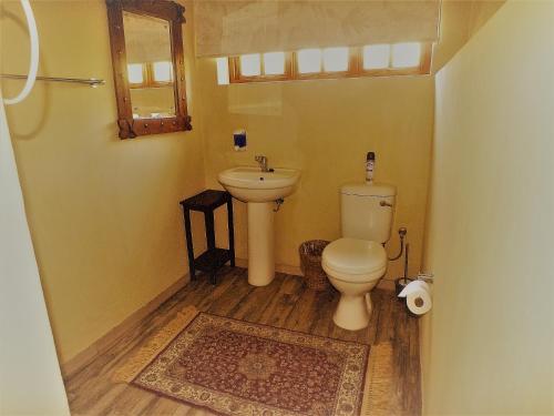 温特和克Uzuri Guesthouse CC的一间带卫生间和水槽的浴室