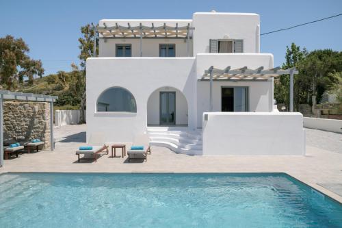 纳克索乔拉Naxos Infinity Villa and Suites的别墅前设有游泳池