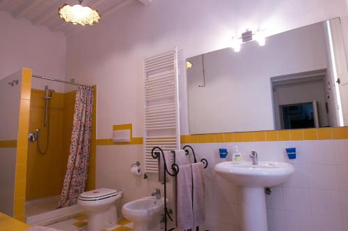 比萨萨塞蒂中继住宿加早餐旅馆的一间带水槽、卫生间和镜子的浴室