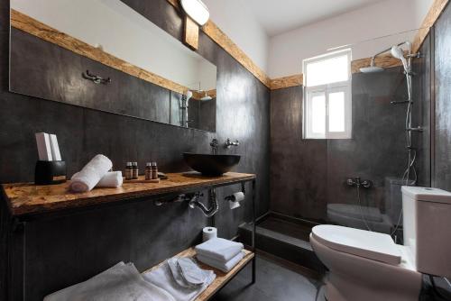 比雷埃夫斯Piraeus Premium Suites的一间带水槽和卫生间的浴室