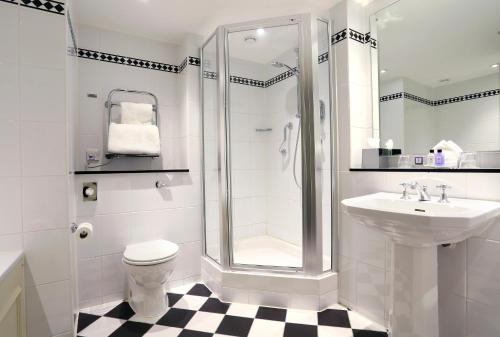 南安普敦麦克唐纳波特利公园Spa酒店的带淋浴、卫生间和盥洗盆的浴室