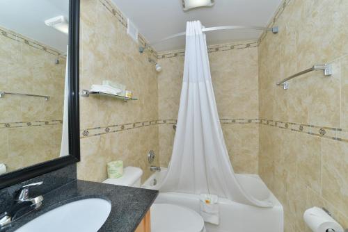 华盛顿戴斯华盛顿酒店 - 康涅狄格大道的带淋浴、盥洗盆和浴缸的浴室