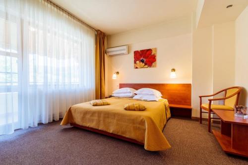 百乐·奥拉内斯蒂Pensiunea Noel的酒店客房设有床和窗户。