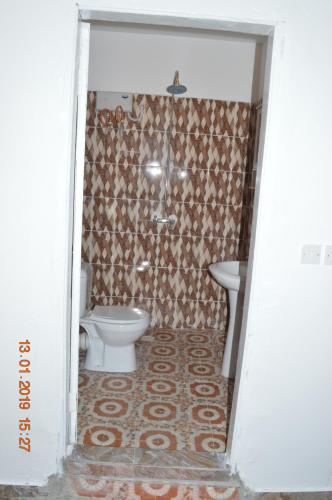 班珠尔Sukuta Nema Guest House的一间带卫生间和水槽的浴室