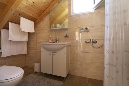Gornji HumacVala Hrvaska Robinson的一间带水槽和卫生间的浴室