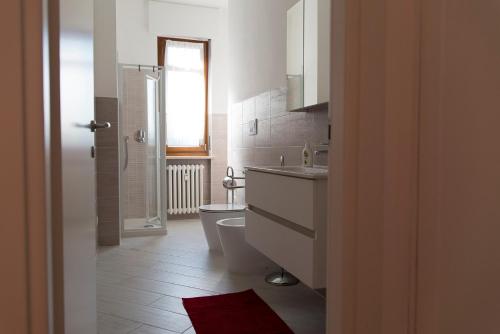 亚历山德里亚Grande Bilocale的一间带卫生间和水槽的浴室