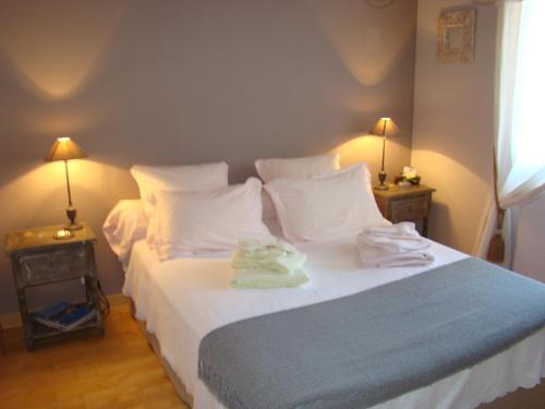 阿维尼翁新城劳斯塔莱德西尔维住宿加早餐旅馆的一间卧室配有带白色床单和枕头的床。