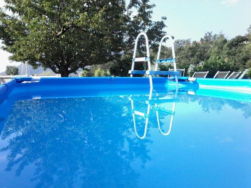 皮特拉利古彼得潘农庄酒店的水中带两把椅子的游泳池