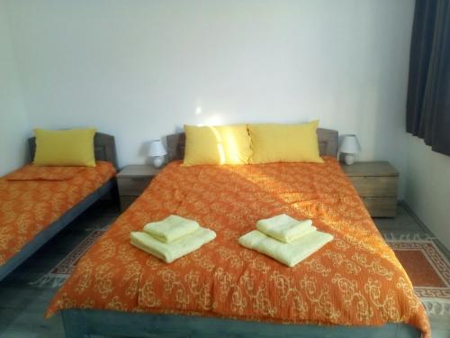 索科矿泉村Pavicevic的一间卧室配有一张床,上面有两条毛巾
