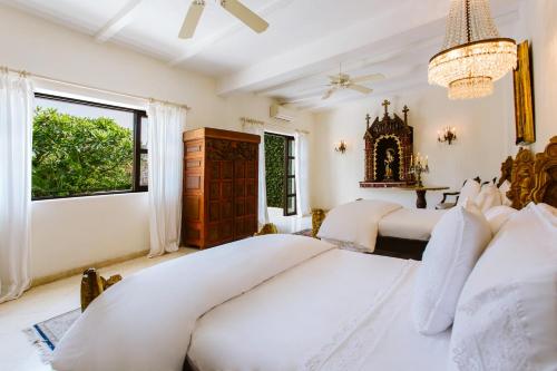 Hacienda San Angel客房内的一张或多张床位