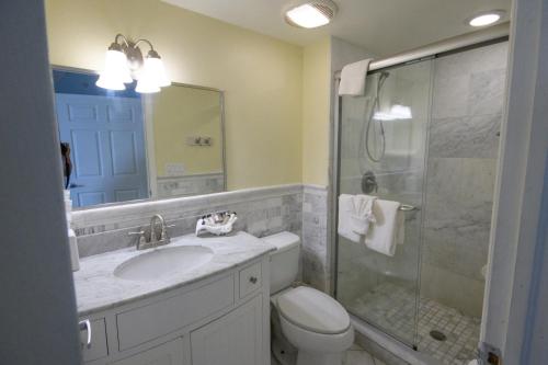 迈尔斯堡海滩爱迪生海滨别墅 的浴室配有卫生间、盥洗盆和淋浴。