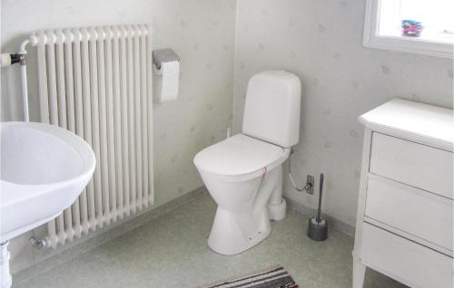 KorsbergaNice Home In Korsberga With Kitchen的白色的浴室设有卫生间和水槽。