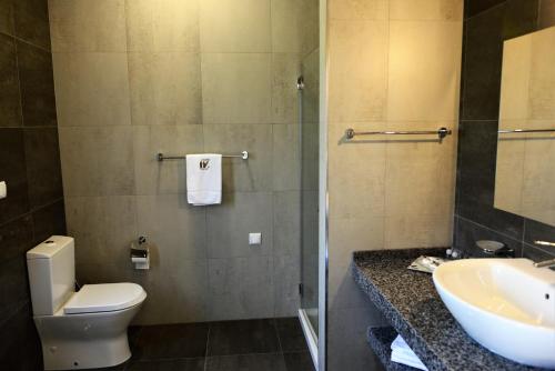 韦迪堡Vistas - Herdade do Zambujal的一间带卫生间和水槽的浴室