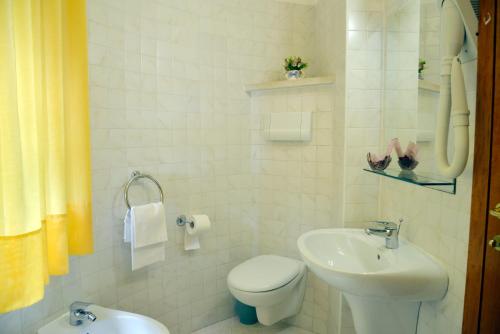 圣乔瓦尼·罗通多Hotel Ristorante la Solaria的一间带卫生间和水槽的浴室